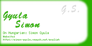 gyula simon business card